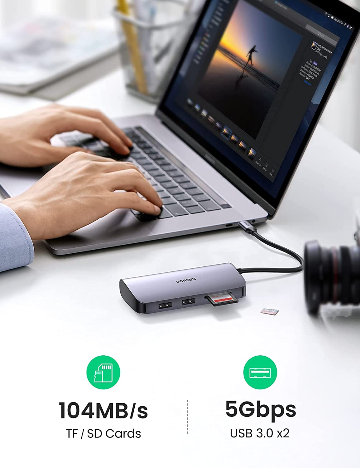 UGREEN 7-in-1 USB-C Hub, HDMI, Ethernet, SD Card