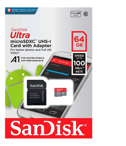 SANDISK ULTRA FLASH MEMORY CARD 64GB CLASS 10 MICRO SDXC