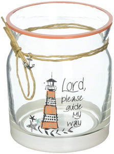 LIGHT HOLDER 4" GLASS TEA - GUIDE MY WAY
