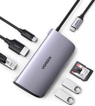 Load image into Gallery viewer, UGREEN USB C Hub 7-in-1 Type C Dock Adapter with Ethernet, 4K USB C to HDMI, 2 USB 3.0 Ports, Micro SD Card Reader, USB-C PD 100W