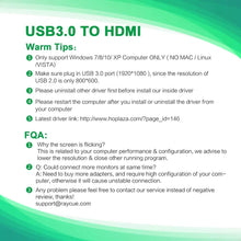 Load image into Gallery viewer, RAYCUE USB TO HDMI ADAPTER , HD AUDIO VIDEO CABLE CONVERTER