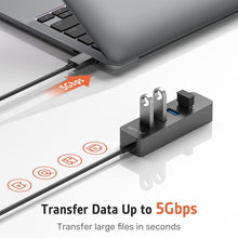 Load image into Gallery viewer, Alxum USB Hub 3.0 4-Port,  USB Extension Hub with 4ft Long Cable, USB 3.0 DataHub with 5V/2A Type-C Charging Port