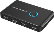 Load image into Gallery viewer, ABLEWE KVM Switch HDMI 2 Port Box, Support UHD 4K@60Hz,with 2 USBCable and 2 HDMI Cable