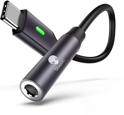 USB C to 3.5mm Dongle Adapter, Stouchi 384KHz-32bit USB C Headphone Audio Jack Adapter Type C to 3.5mm Adapter Hi-Fi DAC Chip