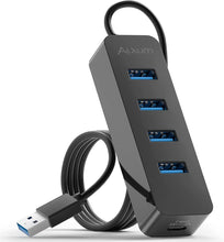 Load image into Gallery viewer, Alxum USB Hub 3.0 4-Port,  USB Extension Hub with 4ft Long Cable, USB 3.0 DataHub with 5V/2A Type-C Charging Port