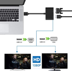 USB TO HDMI VGA ADAPTER BLACK