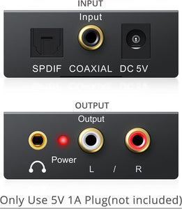 PROZOR 192KHz Digital to Analog Audio Converter DAC Digital SPDIF Optical toAnalog L/R RCA Converter Toslink Optical to 3.5mm Jack Adapter
