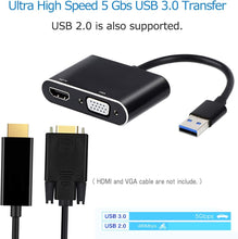 Load image into Gallery viewer, USB TO HDMI VGA ADAPTER BLACK