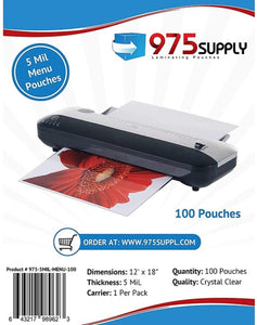 Laminating Pouch Tabloid Size 12" x 18"