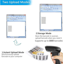 Load image into Gallery viewer, Symcode USB Wireless Barcode Scanner (2.4GHz Wireless &amp; USB 2.0 Wired)