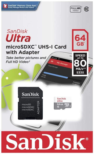 SANDISK ULTRA - FLASH MEMORY CARD (MICROSDXC TO SD ADAPTER) 64GB CLASS 10
