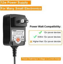 Load image into Gallery viewer, ZOZO 12W 3V-12V Regulated Multi Voltage Switching Replacement Power Adapter