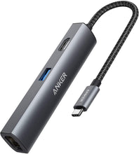 Load image into Gallery viewer, ANKER USB C 5 IN 1 HUB ADAPTER 4K USB C TO HDMI ETHERNET PORT