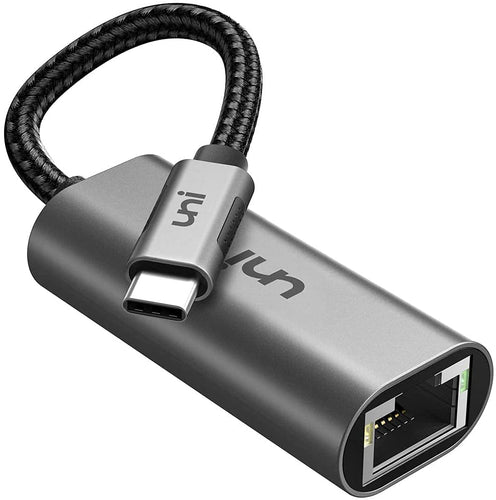UNI USB-C to Ethernet Adapter, USB Thunderbolt 3 Gray
