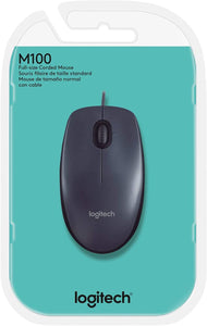 LOGITECH MOUSE M100 OPTICAL USB BLACK