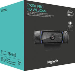 LOGITECH WEBCAM C920S PRO HD 1080P- 720P W/MIC CABLE 1.5M