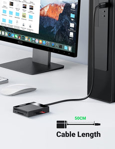 UGREEN SD Card Reader USB 3.0 Card Hub Adapter 5Gbps Read 4 Cards Simultaneously CF,CFI, TF, SDXC, SDHC, SD, MMC, Micro SDXC, Micro SD, Micro SDHC, MS, UHS-I (Black)