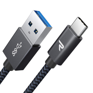RAMPOW Long USB C Cable 10ft - USB 3.1 Type C Charging Cable - QC 3.0 Fast Charging USB Type C Cable - Space Gray