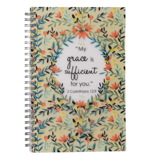 NOTEBOOK WIREBOUND GRACE SUFFICIENT 2 COR 12:9