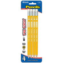 Load image into Gallery viewer, BAZIC Yellow Pencil #2 Premium Jumbo (4/pack)