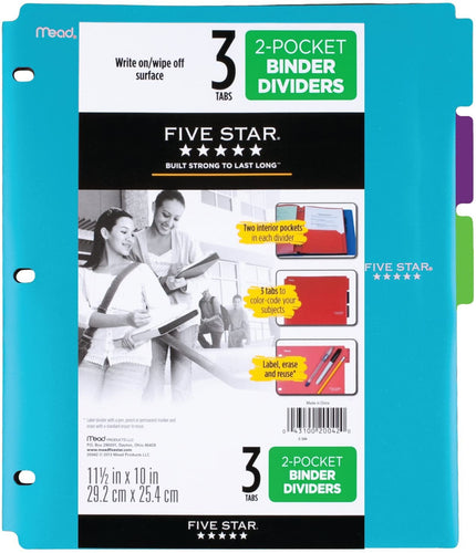 FIVE STAR TAB POLY DIVIDER 2-PKT.