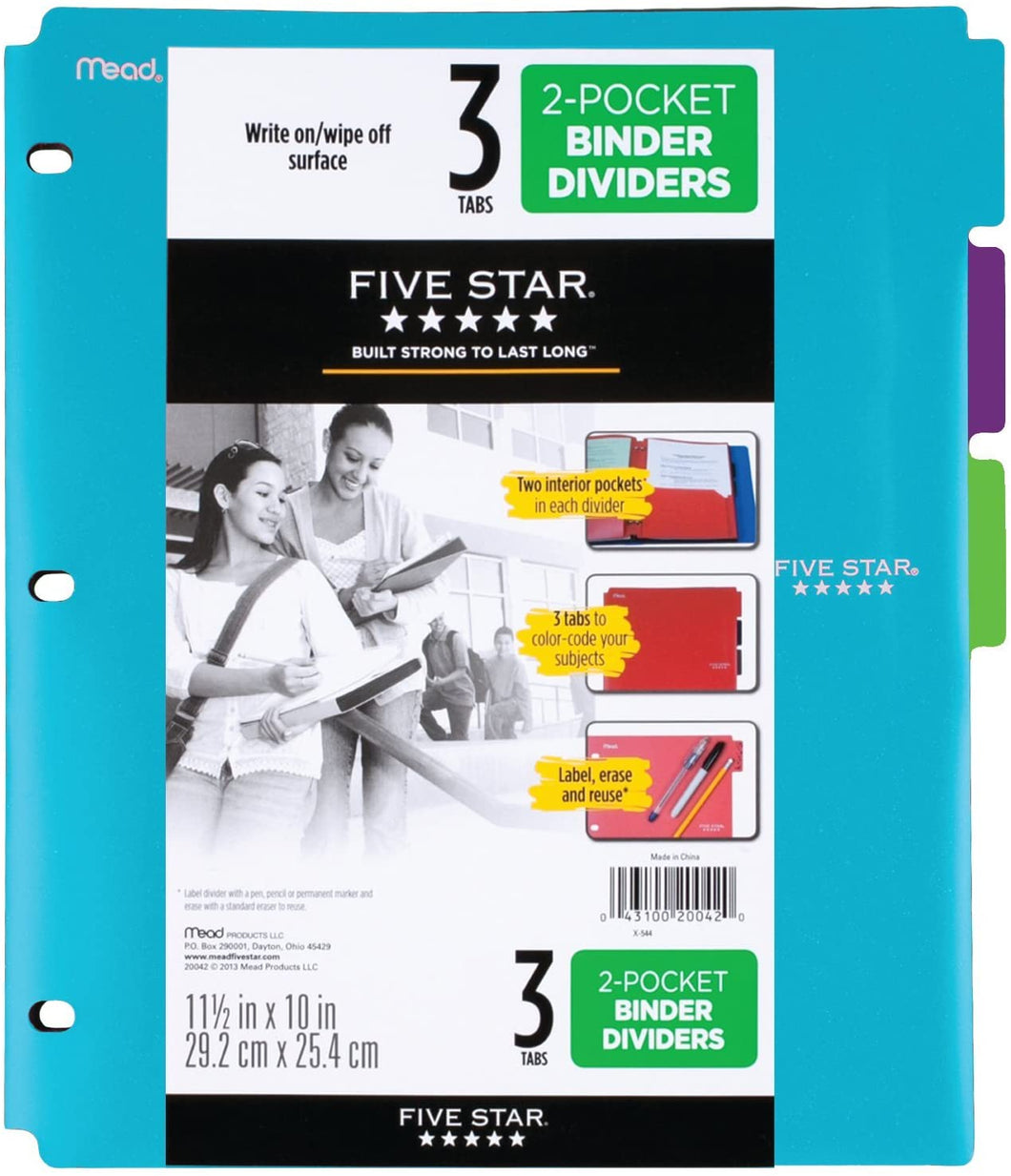 FIVE STAR TAB POLY DIVIDER 2-PKT.