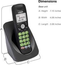 Load image into Gallery viewer, VTECH VG101-11 DECT 6.0 Cordless Phone for Home, Blue-White Backlit Display, Backlit Big Buttons, Full Duplex Speakerphone, Caller ID/Call Waiting, Easy Wall Mount, Reliable 1000 ft Range (Black)