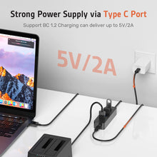 Load image into Gallery viewer, Alxum USB Hub 3.0 4-Port,  USB Extension Hub with 4ft Long Cable, USB 3.0 DataHub with 5V/2A Type-C Charging Port