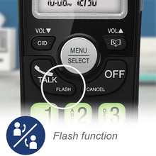 Load image into Gallery viewer, VTECH VG101-11 DECT 6.0 Cordless Phone for Home, Blue-White Backlit Display, Backlit Big Buttons, Full Duplex Speakerphone, Caller ID/Call Waiting, Easy Wall Mount, Reliable 1000 ft Range (Black)