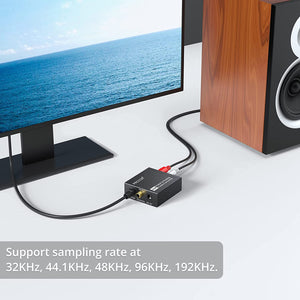 PROZOR 192KHz Digital to Analog Audio Converter DAC Digital SPDIF Optical toAnalog L/R RCA Converter Toslink Optical to 3.5mm Jack Adapter