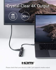 ANKER USB C 5 IN 1 HUB ADAPTER 4K USB C TO HDMI ETHERNET PORT