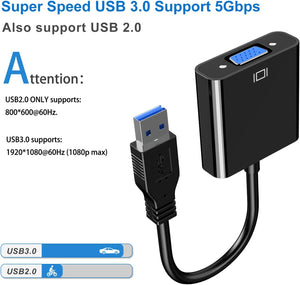 USB 3.0 TO VGA ADAPTER MULTI-DISPLAY VIDEO CONVERTER