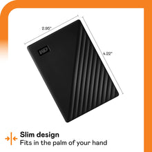 Load image into Gallery viewer, WD MY PASSPORT HARD DRIVE ENCRYPTED 1 TB EXTERNAL PORTABLE USB 3.2 GEN 256 BIT BLACK