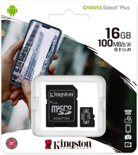 Load image into Gallery viewer, microSDHC 16GB Class 10 Flash Card 100MB/s with SD Adpt