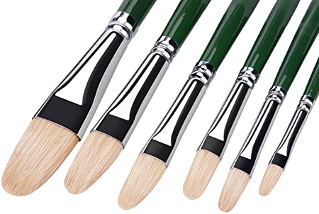 PAINT BRUSH SET 6pc FLAT (LONG)