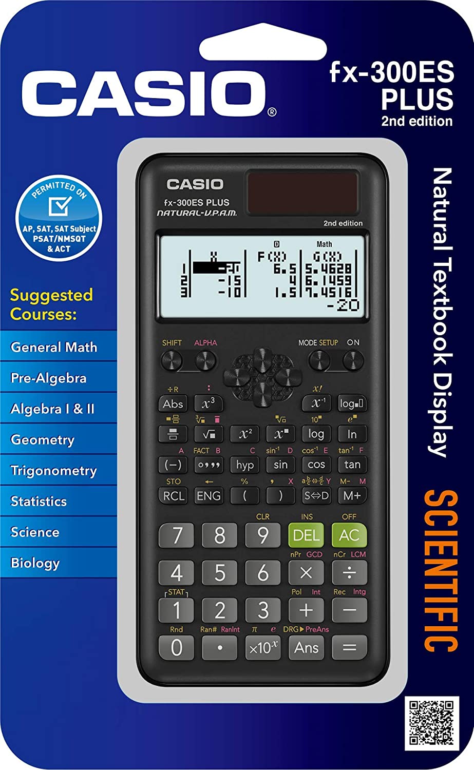 Casio 2nd Edition FX-300ESPLUS-2 Scientific Calculator - 2 Line Display