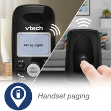 Load image into Gallery viewer, VTECH VG101-11 DECT 6.0 Cordless Phone for Home, Blue-White Backlit Display, Backlit Big Buttons, Full Duplex Speakerphone, Caller ID/Call Waiting, Easy Wall Mount, Reliable 1000 ft Range (Black)