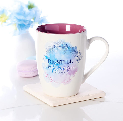 CERAMIC MUG BE STILL WATERCOLOR PS. 46:10