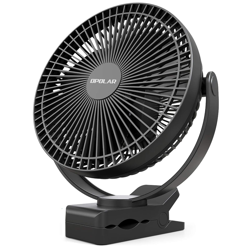 OPOLAR 10000mAh Rechargeable Clip on Fan, 8 Inch Battery, 4 Speeds