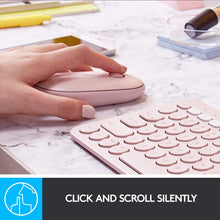 Load image into Gallery viewer, LOGITECH PEBBLE M350 MOUSE OPTICAL WIRELESS BLUETOOTH 2.4GHZ -USB WIRELESS RECEIVER - ROSE