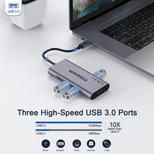 Load image into Gallery viewer, USB C Hub, QGeeM USB C to HDMI Multiport Adapter 4k, 7 in 1 USB C Dongle with 100W Power Delivery,3 USB 3.0 Ports, SD/TF Card Reader