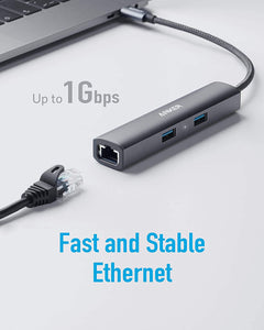 ANKER USB C 5 IN 1 HUB ADAPTER 4K USB C TO HDMI ETHERNET PORT