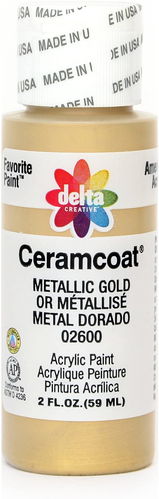 2OZ CERAMCOAT SELECT MULTI-SURFACE ACRYLIC PAINT IN METALLIC KIM GOLD