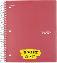 Load image into Gallery viewer, FIVE STAR NOTEBOOK W/CLEARVIEW 5 SUBJECT 100S