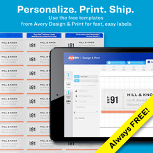 Load image into Gallery viewer, Avery® Easy Peel® Address Labels, Sure Feed™ Technology, Permanent Adhesive, 1&quot; x 2-5/8&quot;, 3,000 Labels (5160)