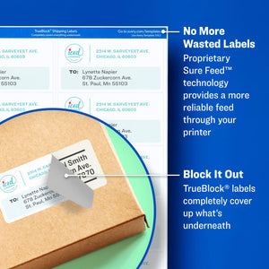 Avery® TrueBlock® Shipping Labels, Sure Feed™ Technology, Permanent Adhesive, 2" x 4", 250 Labels (5263)
