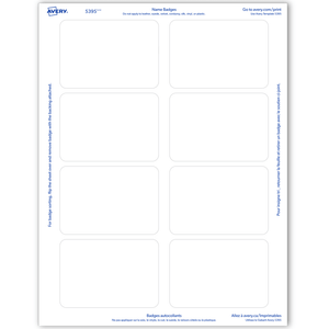 Avery® Adhesive Name Badges, 2-1/3" x 3-3/8", 400 Badges (5395)