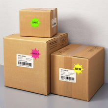 Load image into Gallery viewer, Avery® Neon Address Labels with Sure Feed™ for Laser Printers, 2-1/4&quot;, Assorted Colors, 180 Burst Labels (5995)