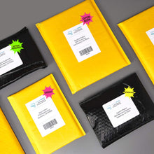 Load image into Gallery viewer, Avery® Neon Address Labels with Sure Feed™ for Laser Printers, 2-1/4&quot;, Assorted Colors, 180 Burst Labels (5995)