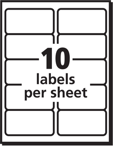 Avery® Color Printing Labels, Sure Feed™ Technology, Permanent Adhesive, Matte, 2" x 4", 200 Labels (8253)